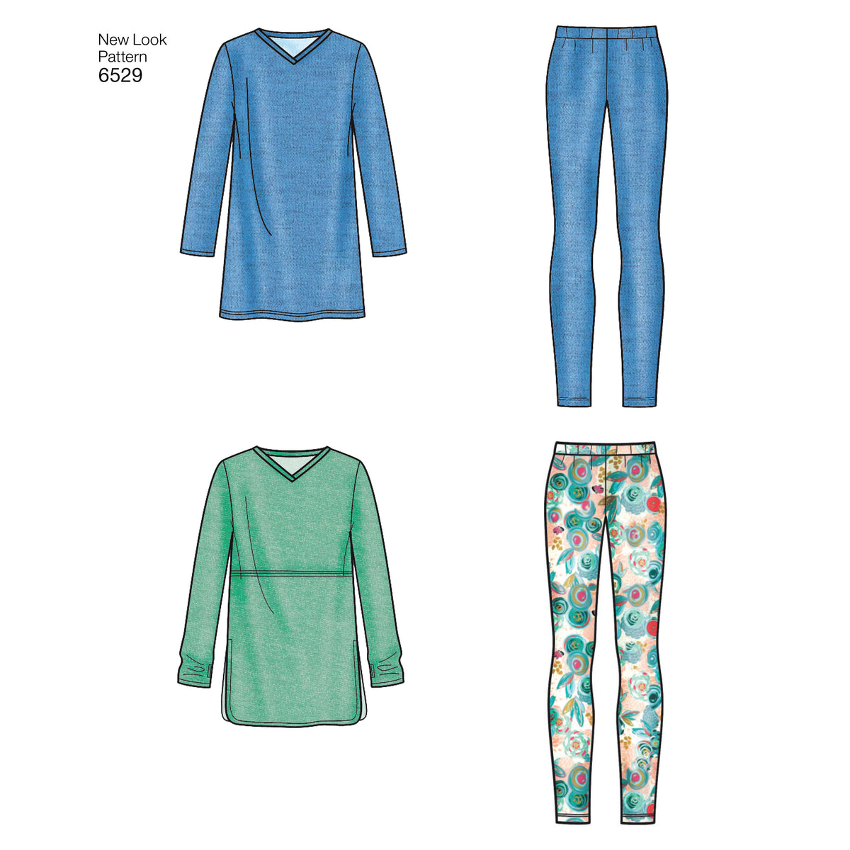 New Look N6529 sewing pattern envelope showing misses' easy knit casual wear