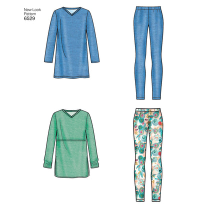 New Look N6529 sewing pattern envelope showing misses' easy knit casual wear