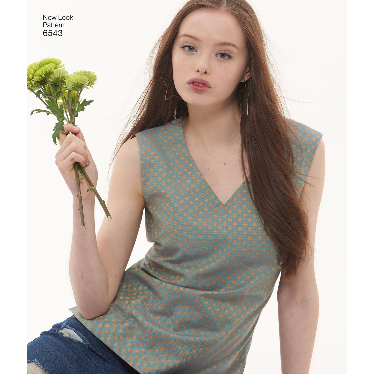 New Look N6543 sewing pattern envelope showing misses' essential top