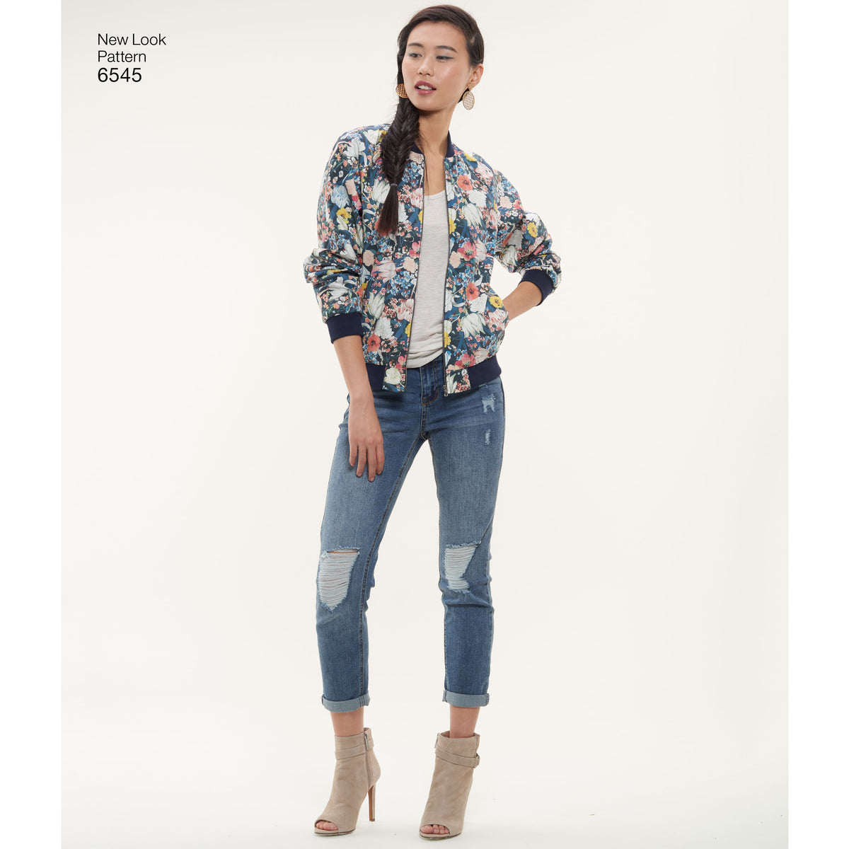 New Look N6545 sewing pattern envelope showing misses' varsity jacket