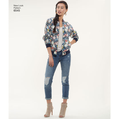New Look N6545 sewing pattern envelope showing misses' varsity jacket