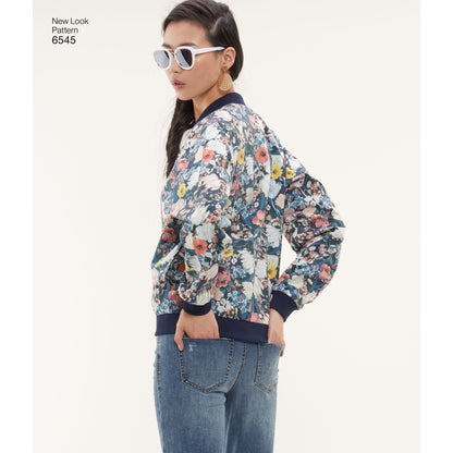 New Look N6545 sewing pattern envelope showing misses' varsity jacket
