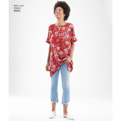 New Look N6555 sewing pattern envelope showing misses' blouses