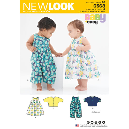 New Look N6568 sewing pattern envelope showing baby casual wear