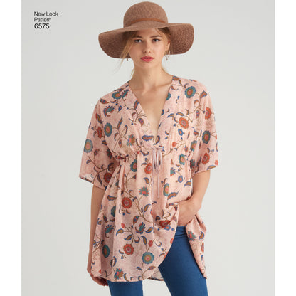New Look N6575 sewing pattern envelope showing misses' tunic
