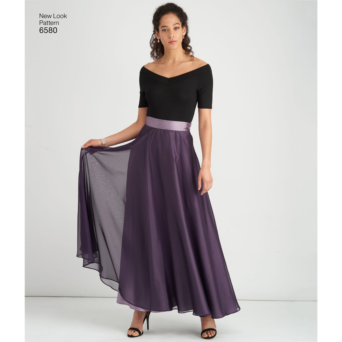New Look N6580 sewing pattern envelope showing misses' skirt in three lengths