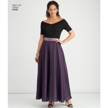 New Look N6580 sewing pattern envelope showing misses' skirt in three lengths