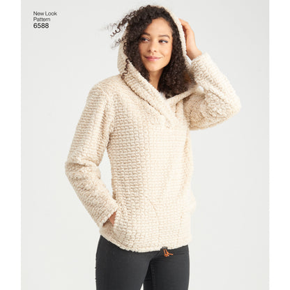New Look N6588 sewing pattern envelope showing unisex sweater tops