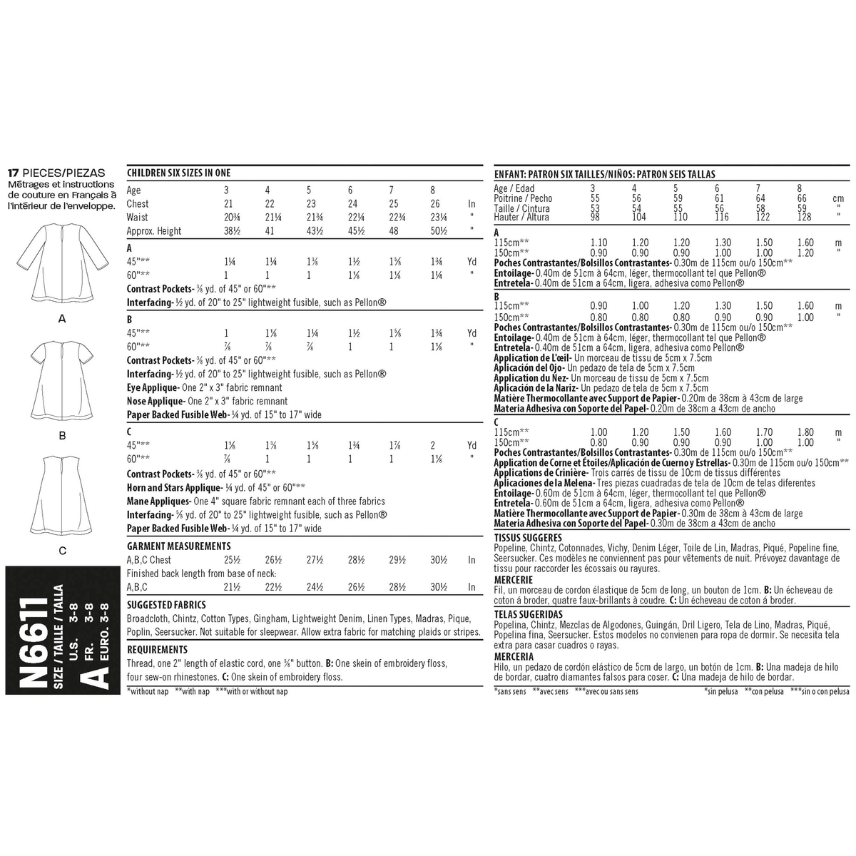 New Look N6611 sewing pattern envelope showing novelty dress designs