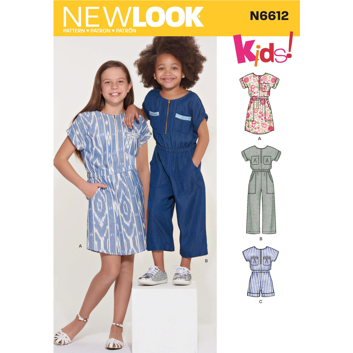 New Look N6612 sewing pattern envelope showing jumpsuit, romper and dress designs