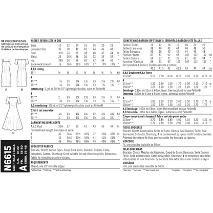 New Look N6615 sewing pattern envelope showing dresses designs