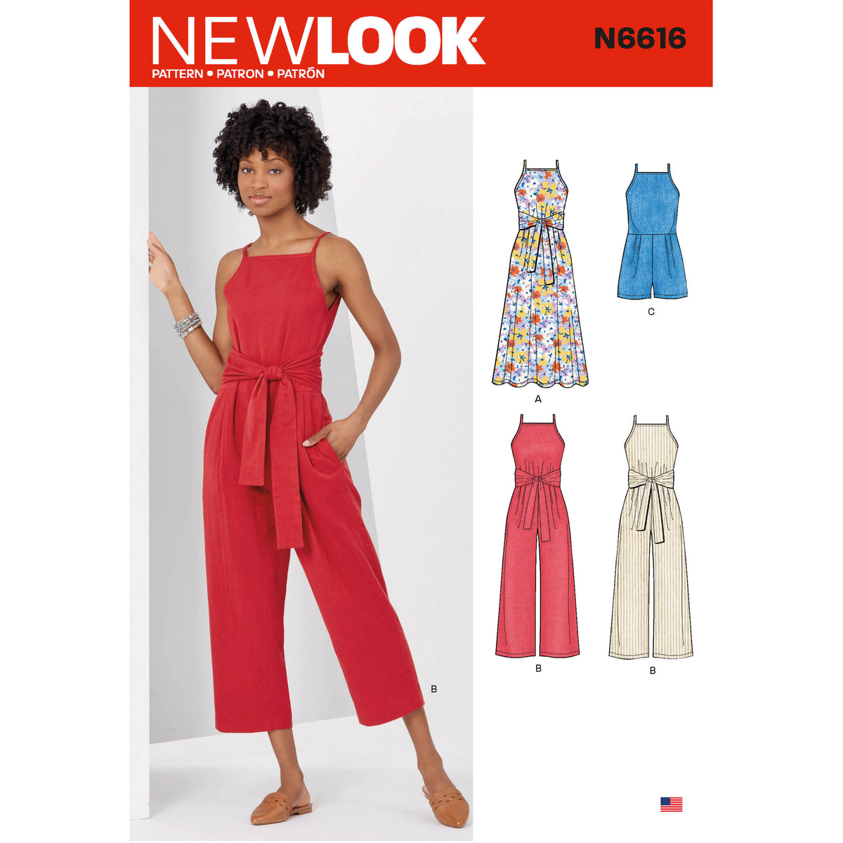 New Look N6616 sewing pattern envelope showing dress and jumpsuit designs