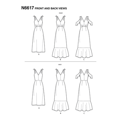 New Look N6617 sewing pattern envelope showing dresses designs