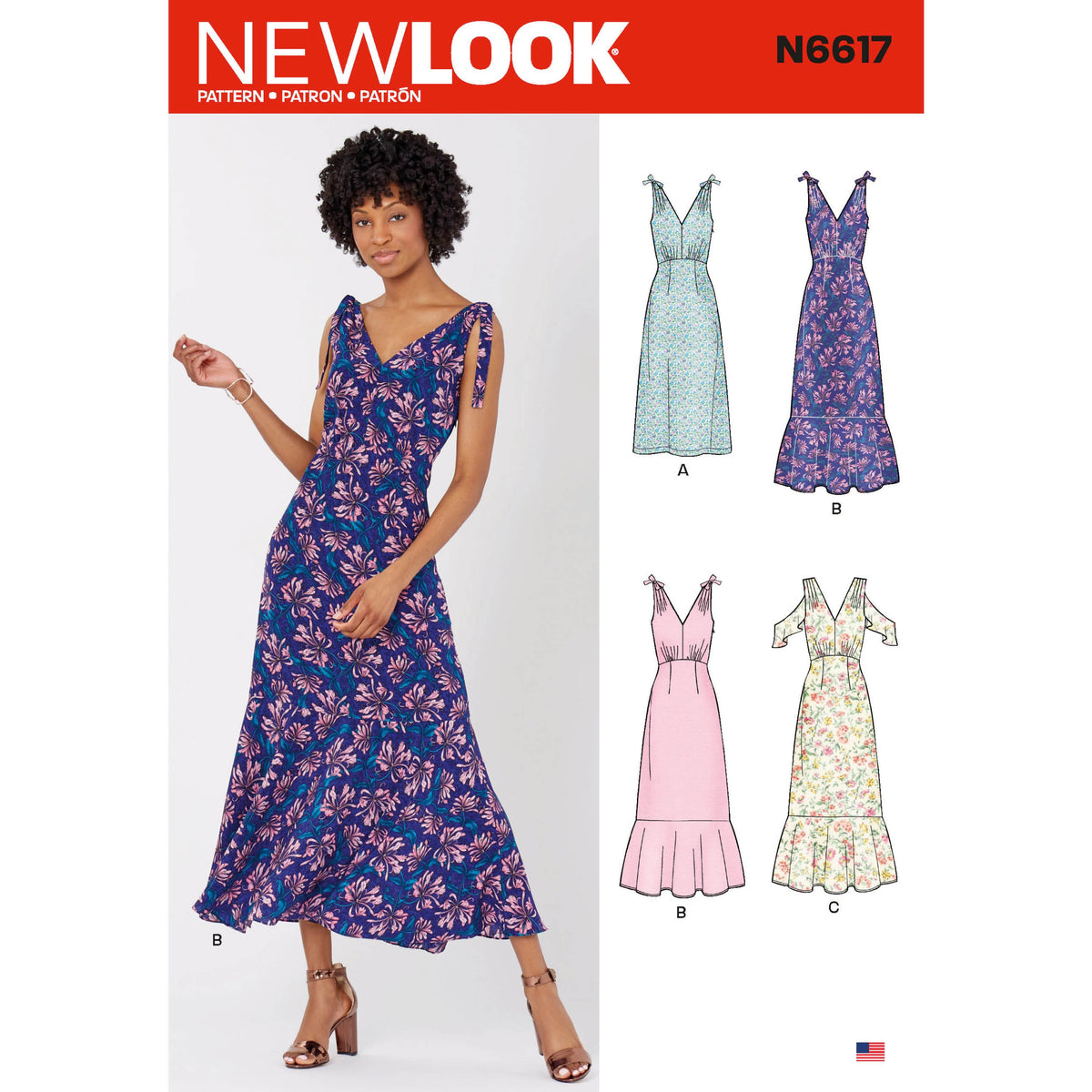 New Look N6617 sewing pattern envelope showing dresses designs