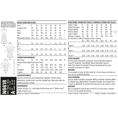 New Look N6618 sewing pattern envelope showing dress in two lengths designs