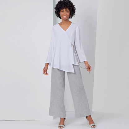 New Look N6625 sewing pattern envelope showing tops and pull-on trousers designs