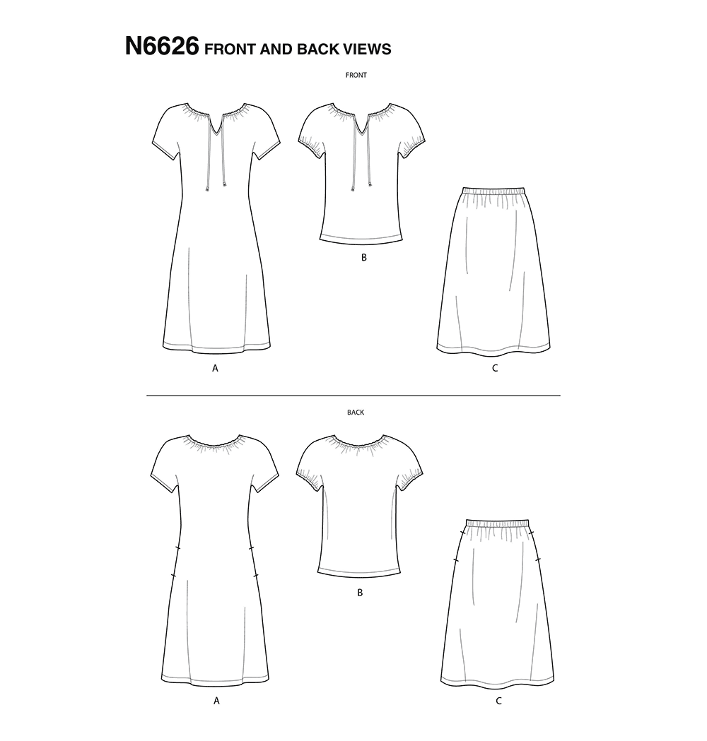 New Look N6626 sewing pattern envelope showing sportswear designs