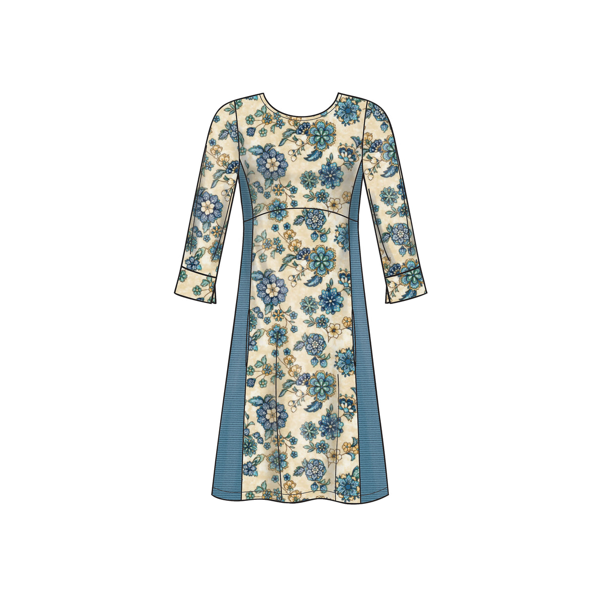 New Look N6632 sewing pattern envelope showing knit empire dress designs