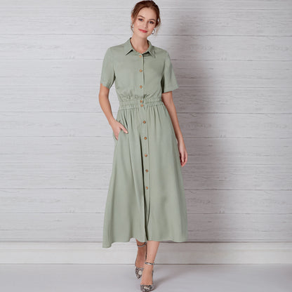 New Look N6651 sewing pattern envelope showing button-front dress designs