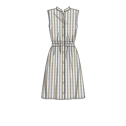 New Look N6651 sewing pattern envelope showing button-front dress designs