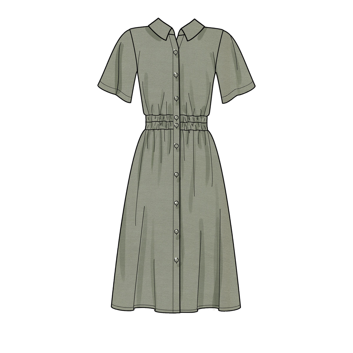 New Look N6651 sewing pattern envelope showing button-front dress designs