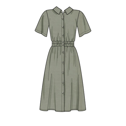 New Look N6651 sewing pattern envelope showing button-front dress designs