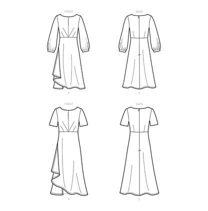 New Look N6655 sewing pattern envelope showing dress in two lengths designs
