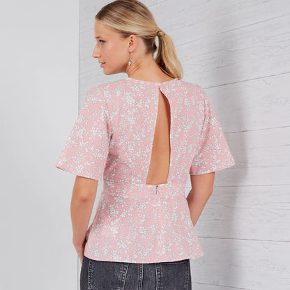 New Look N6656 sewing pattern envelope showing top with flared sleeves designs