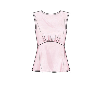 New Look N6656 sewing pattern envelope showing top with flared sleeves designs