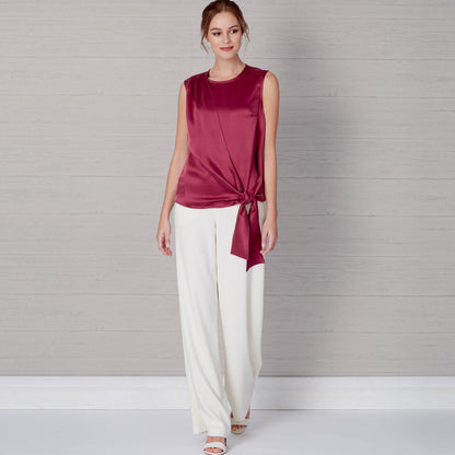 New Look N6662 sewing pattern envelope showing drape top and wide leg trousers designs