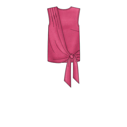 New Look N6662 sewing pattern envelope showing drape top and wide leg trousers designs