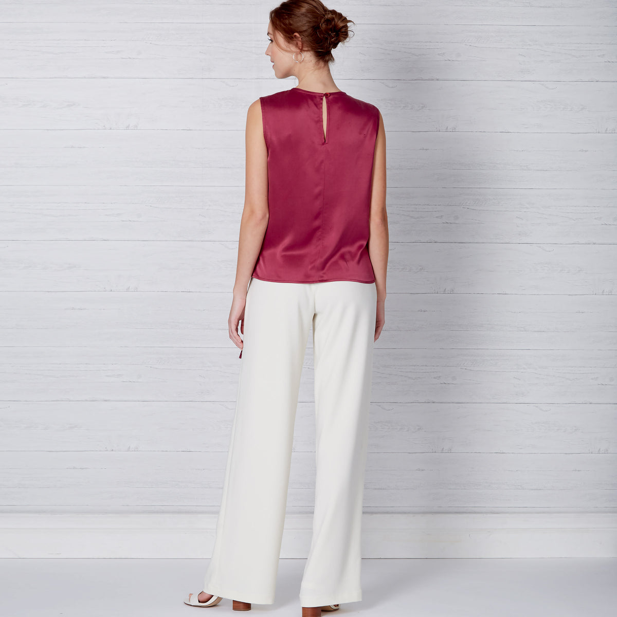 New Look N6662 sewing pattern envelope showing drape top and wide leg trousers designs
