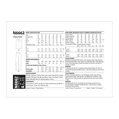 New Look N6662 sewing pattern envelope showing drape top and wide leg trousers designs