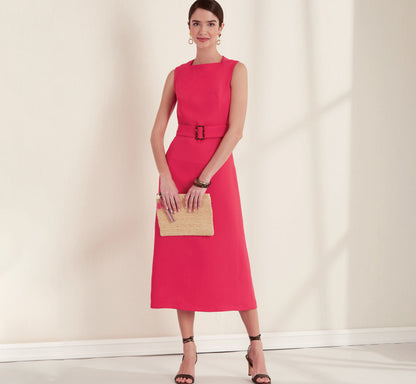 New Look N6667 sewing pattern envelope showing shift dresses designs