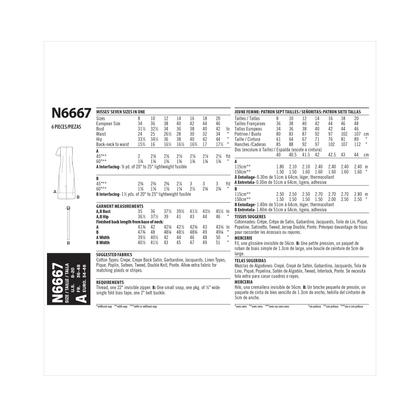 New Look N6667 sewing pattern envelope showing shift dresses designs