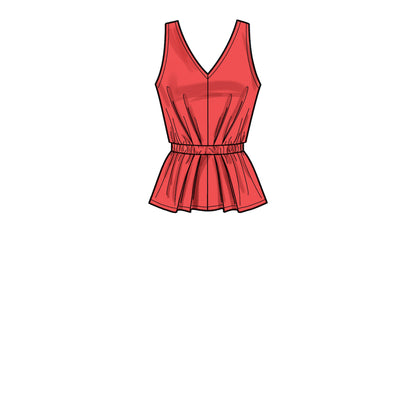 New Look N6668 sewing pattern envelope showing sleeveless top and flared skirt designs
