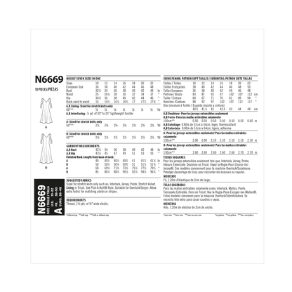 New Look N6669 sewing pattern envelope showing fit and flare dress designs