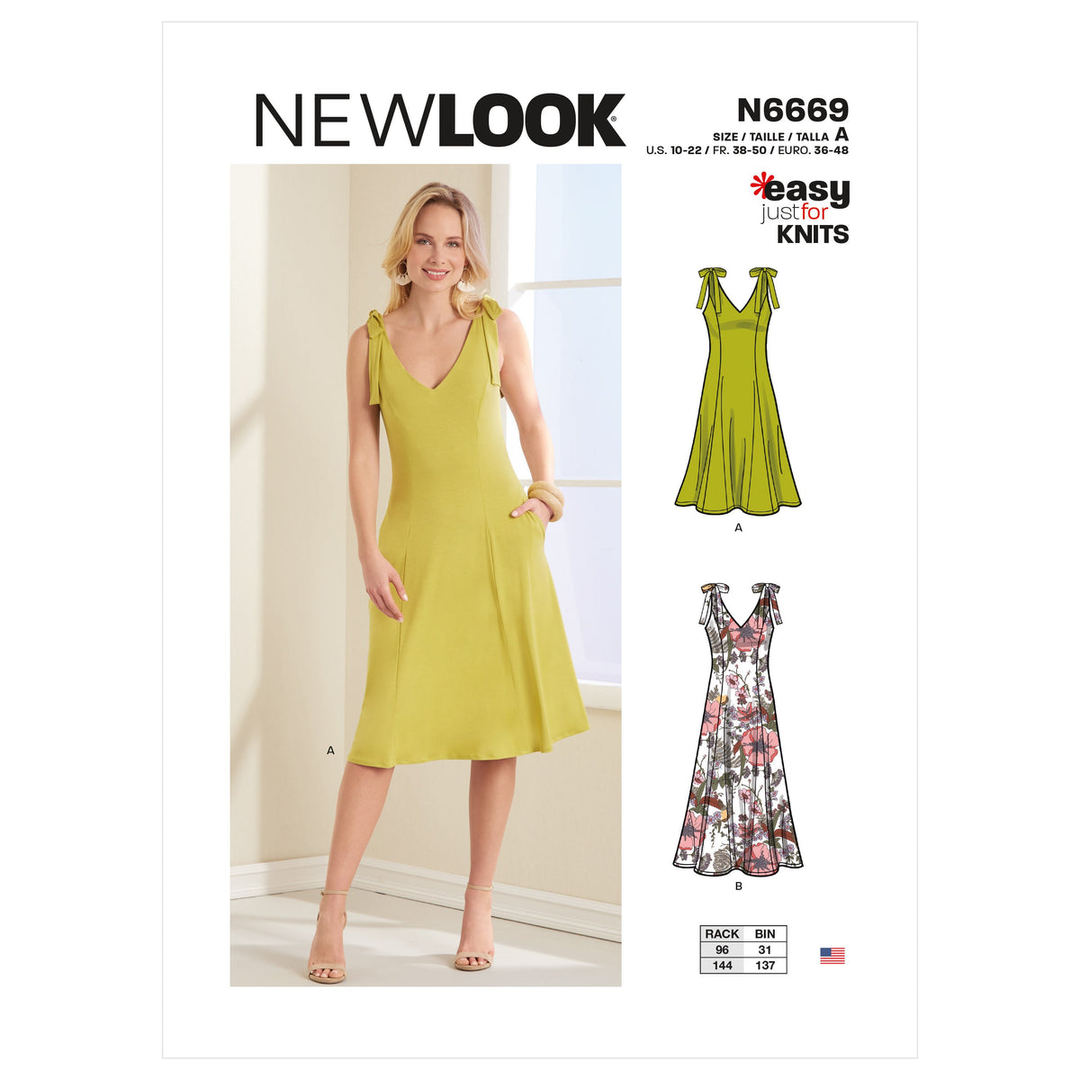 New Look N6669 sewing pattern envelope showing fit and flare dress designs