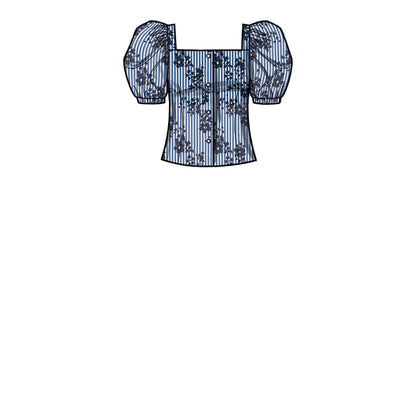 New Look N6678 sewing pattern envelope showing button-front top and trousers designs