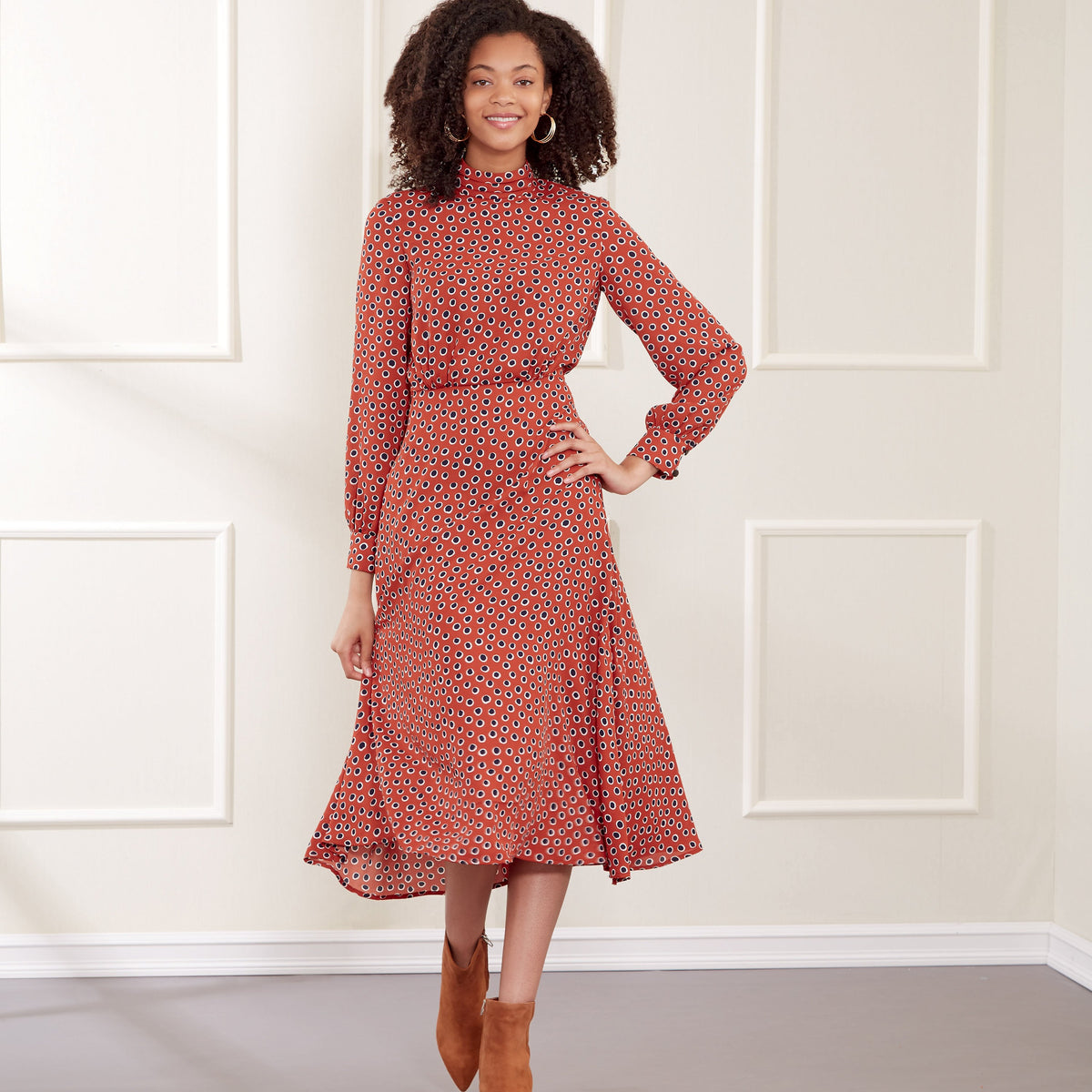 New Look N6682 sewing pattern envelope showing dresses with pleated neckband designs