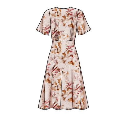 New Look N6682 sewing pattern envelope showing dresses with pleated neckband designs