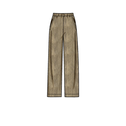New Look N6691 sewing pattern envelope showing pull-on trousers with tie belt designs