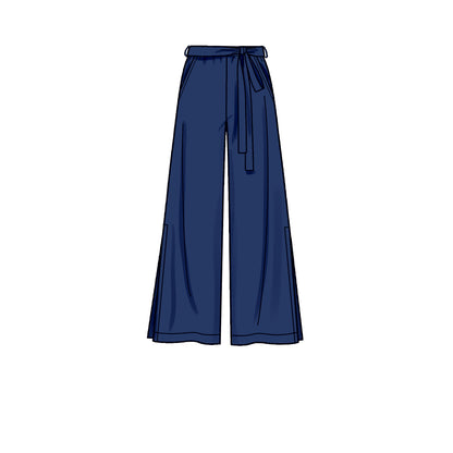 New Look N6691 sewing pattern envelope showing pull-on trousers with tie belt designs