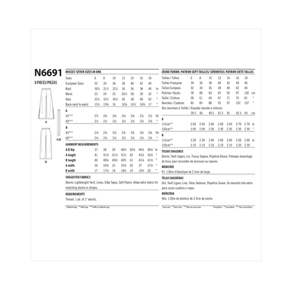 New Look N6691 sewing pattern envelope showing pull-on trousers with tie belt designs