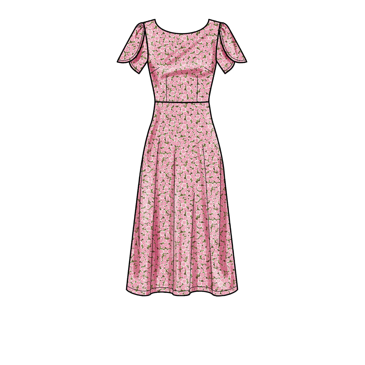 New Look N6693 sewing pattern envelope showing dresses with flared skirt designs
