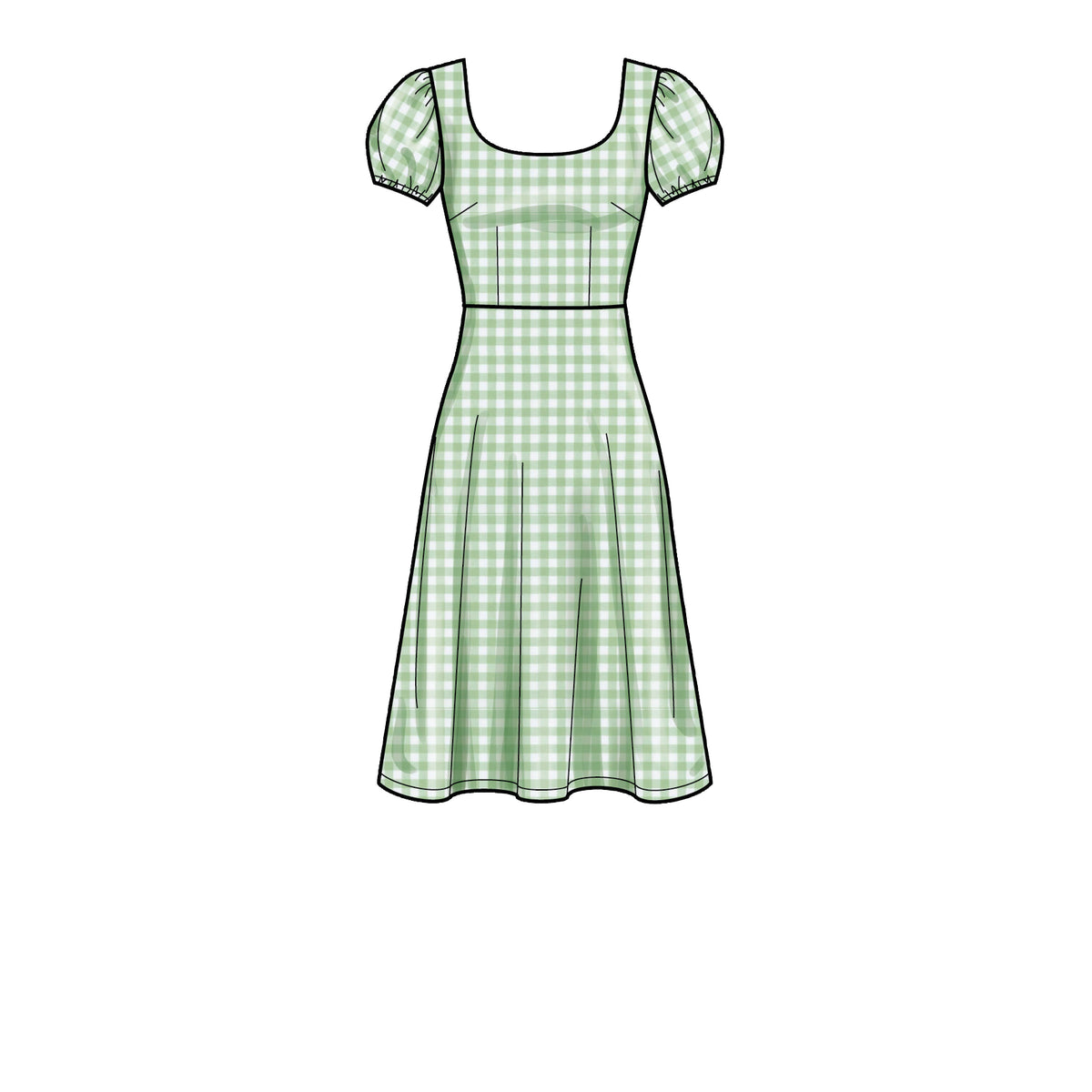 New Look N6693 sewing pattern envelope showing dresses with flared skirt designs