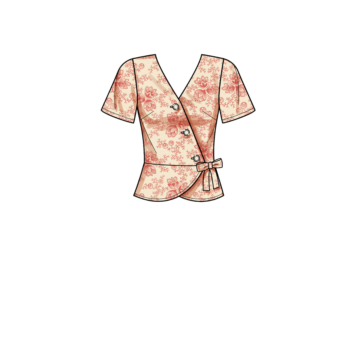 New Look N6700 sewing pattern envelope showing wrap tops designs