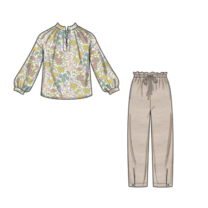 New Look N6704 sewing pattern envelope showing stand collar top