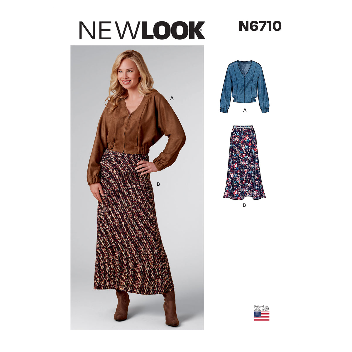 New Look N6710 sewing pattern envelope showing zip front jacket