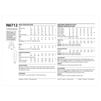 New Look N6712 sewing pattern envelope showing pleated top